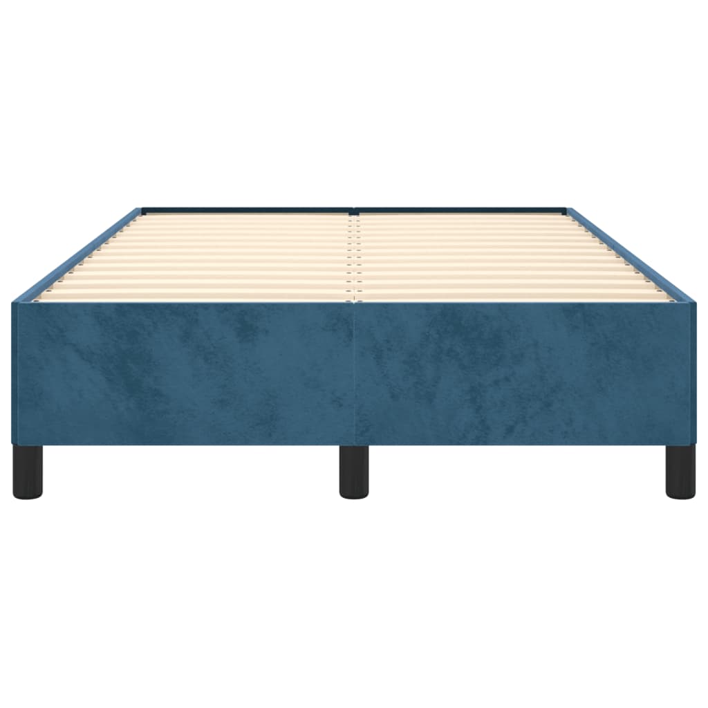 Cadre de lit sans matelas bleu foncé 120x190 cm velours - XIOS