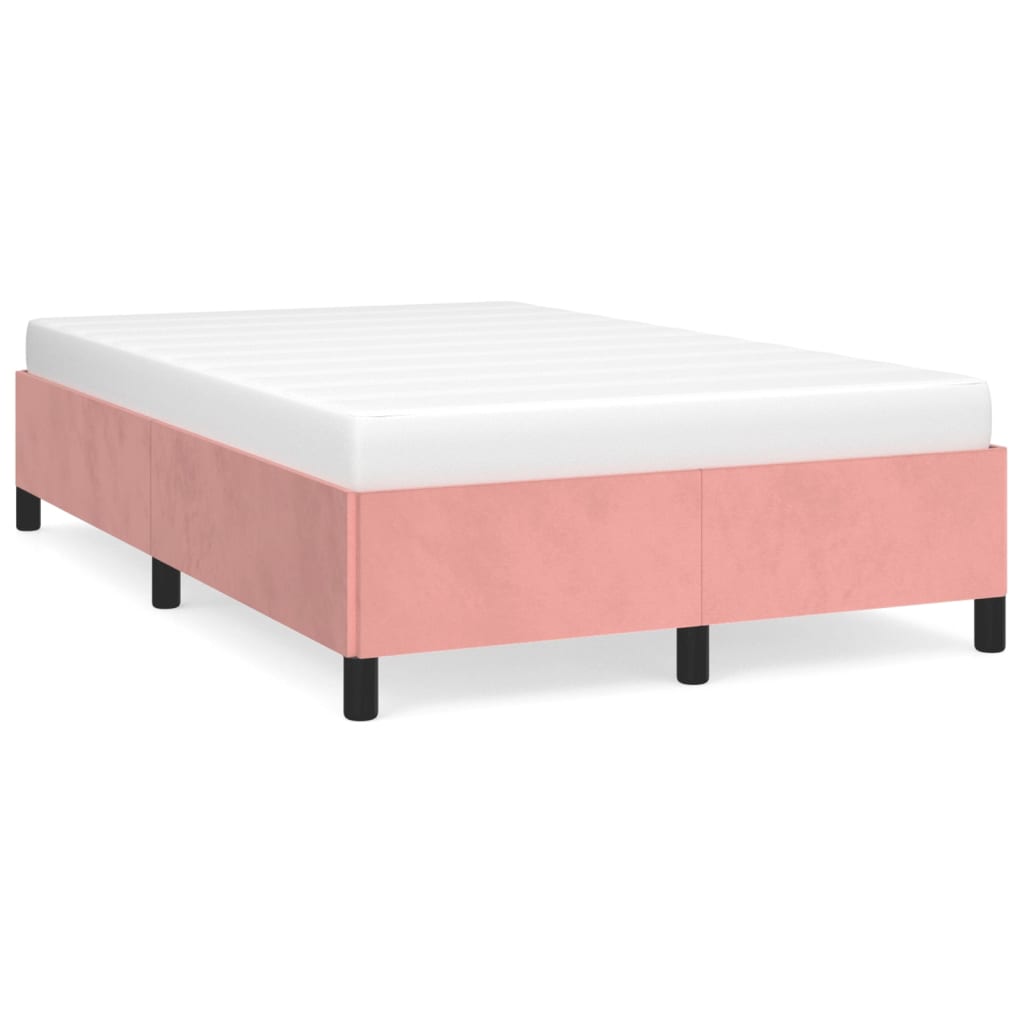 Cadre de lit sans matelas rose 120x190 cm velours - XIOS