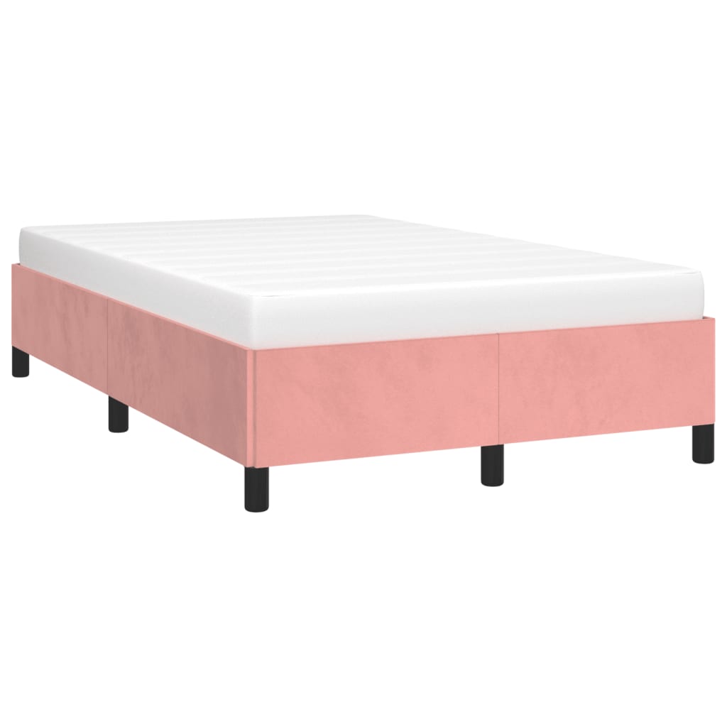 Cadre de lit sans matelas rose 120x190 cm velours - XIOS