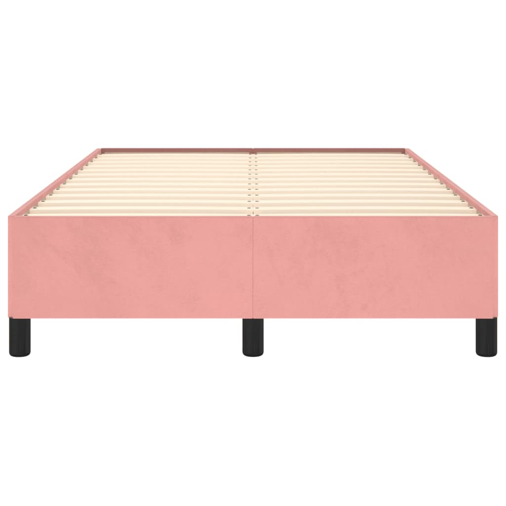 Cadre de lit sans matelas rose 120x190 cm velours - XIOS
