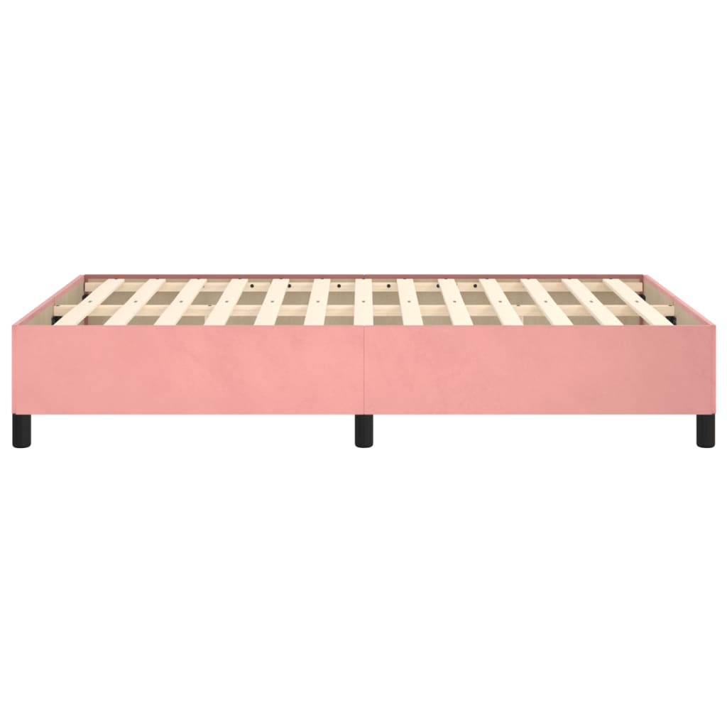 Cadre de lit sans matelas rose 120x190 cm velours - XIOS