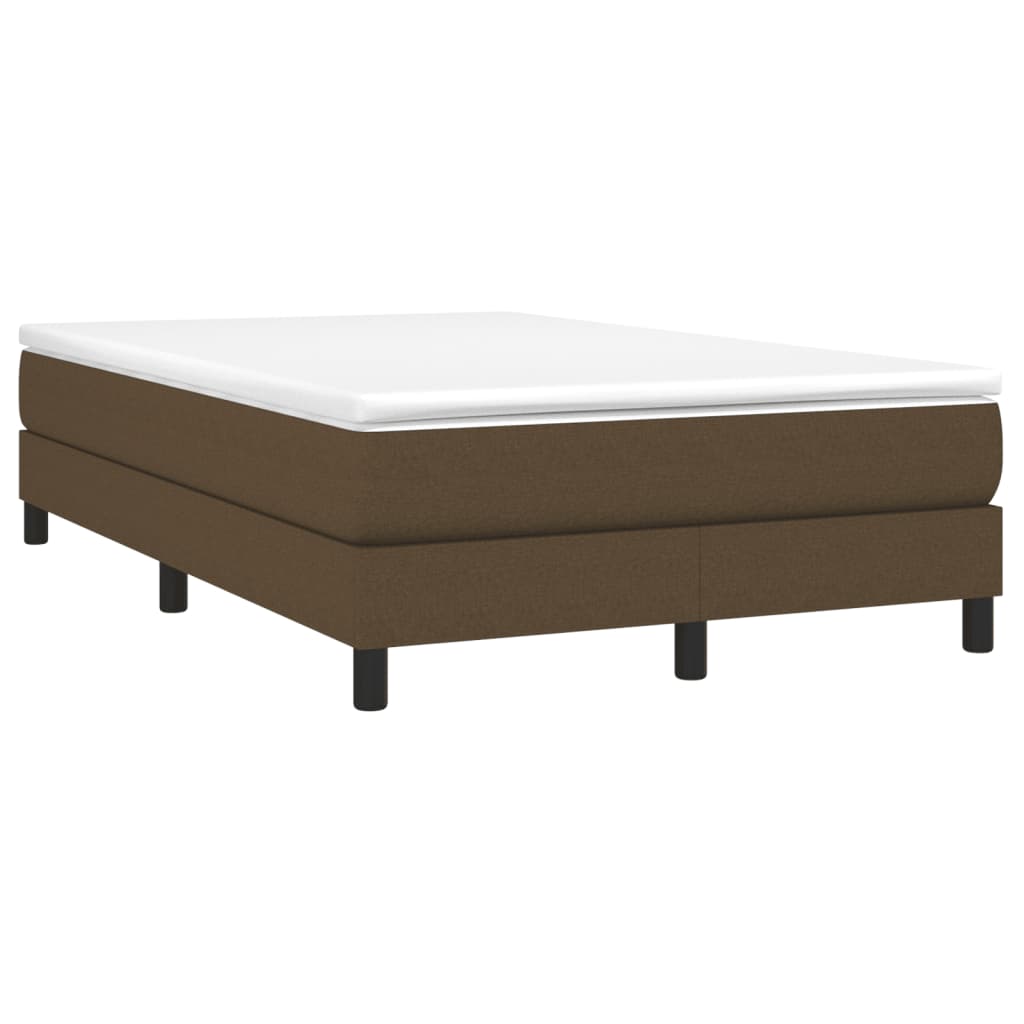 Sommier à lattes de lit et matelas marron foncé 120x190cm tissu - XIOS