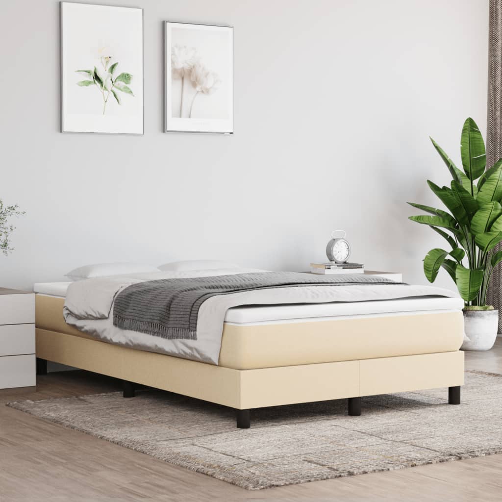 Sommier à lattes de lit avec matelas crème 120x190 cm tissu - XIOS
