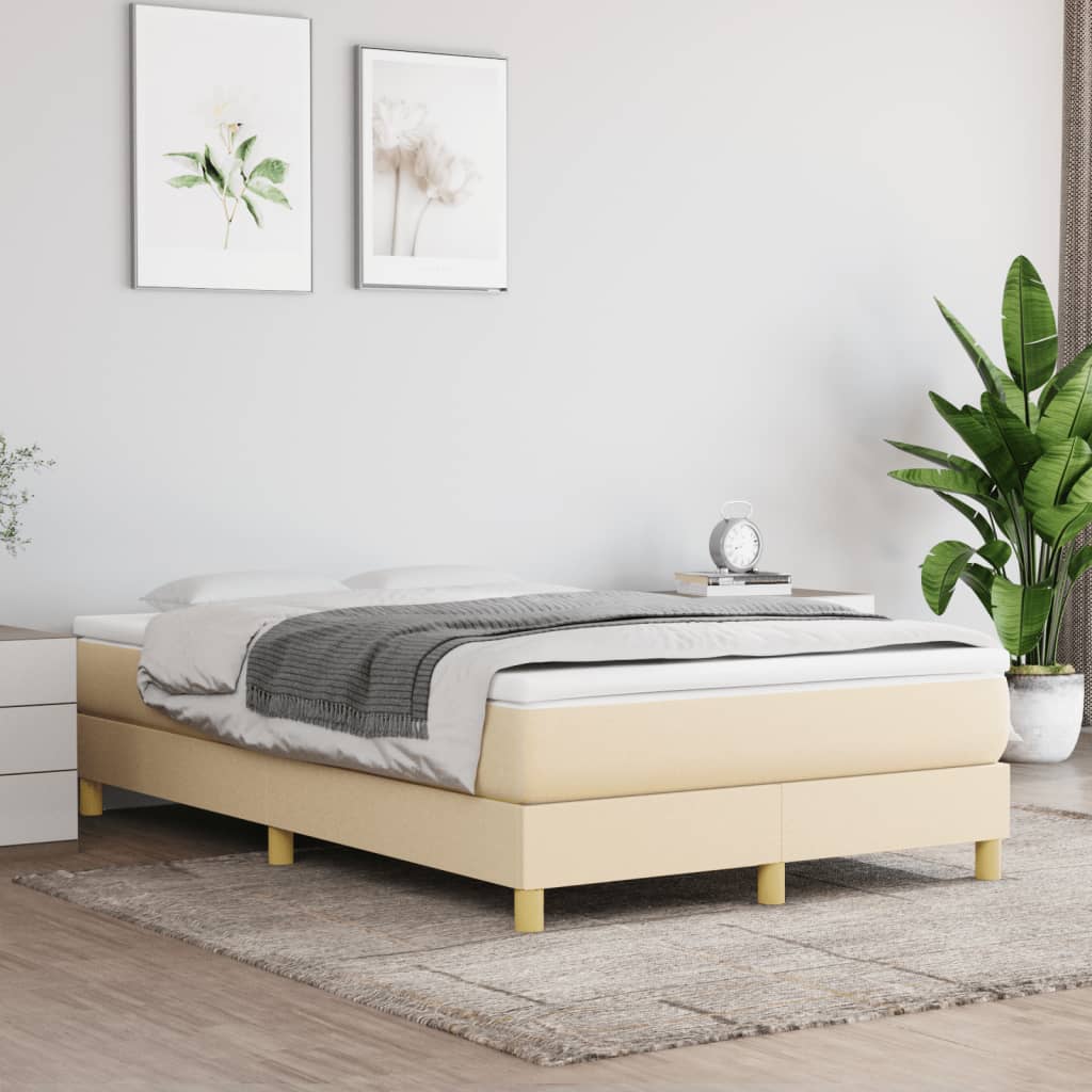 Sommier à lattes de lit avec matelas crème 120x190 cm tissu - XIOS