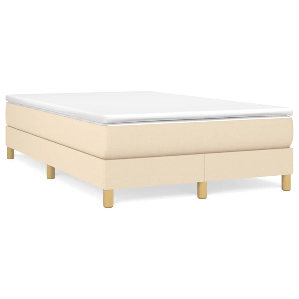 Sommier à lattes de lit avec matelas crème 120x190 cm tissu - XIOS