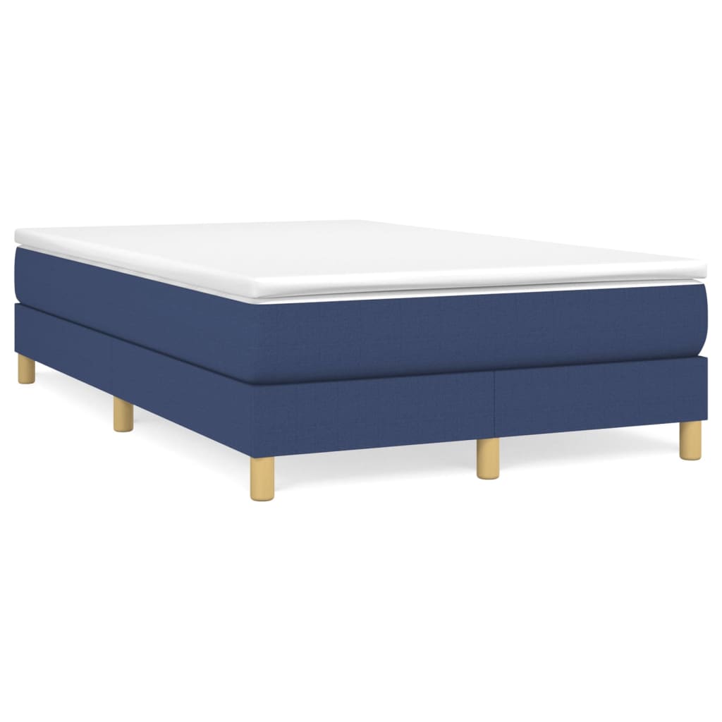 Sommier à lattes de lit avec matelas bleu 120x190 cm tissu - XIOS