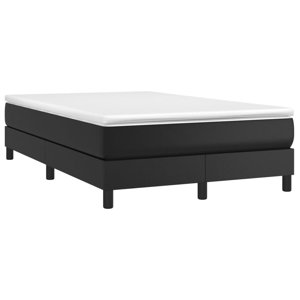 Sommier à lattes de lit avec matelas noir 120x190 cm similicuir - XIOS