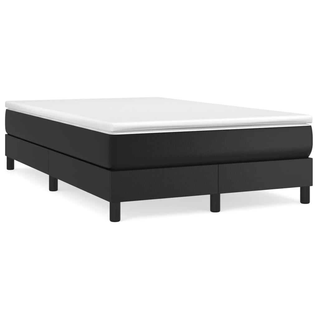Sommier à lattes de lit avec matelas noir 120x190 cm similicuir - XIOS