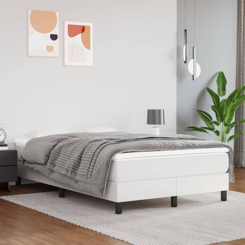 Sommier à lattes de lit avec matelas blanc 120x190cm similicuir - XIOS