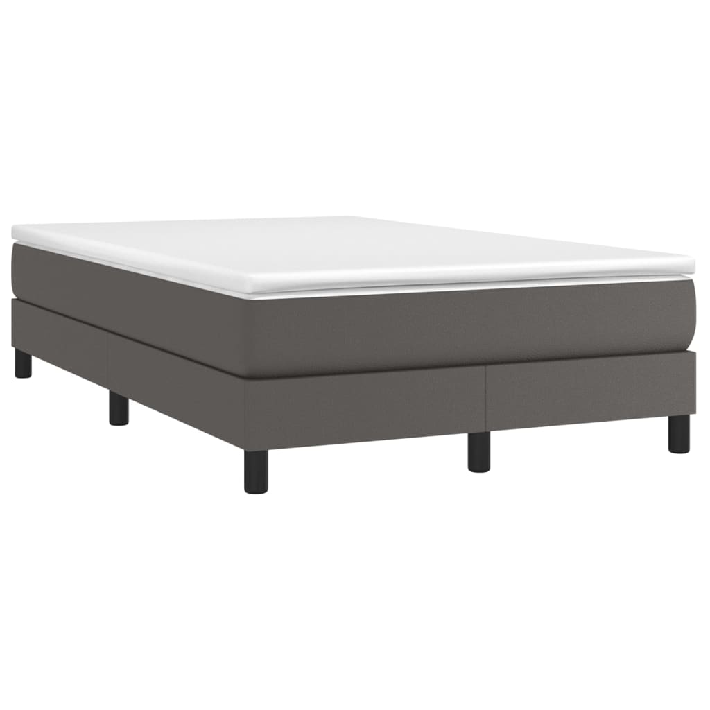 Sommier à lattes de lit avec matelas gris 120x190 cm similicuir - XIOS