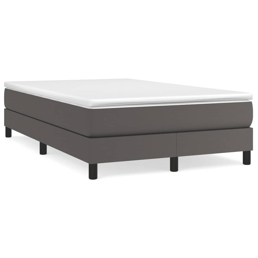 Sommier à lattes de lit avec matelas gris 120x190 cm similicuir - XIOS
