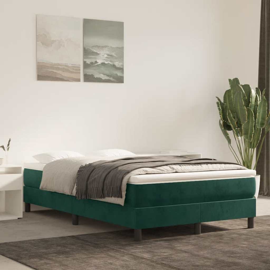 Sommier à lattes de lit avec matelas vert foncé 120x190 cm - XIOS