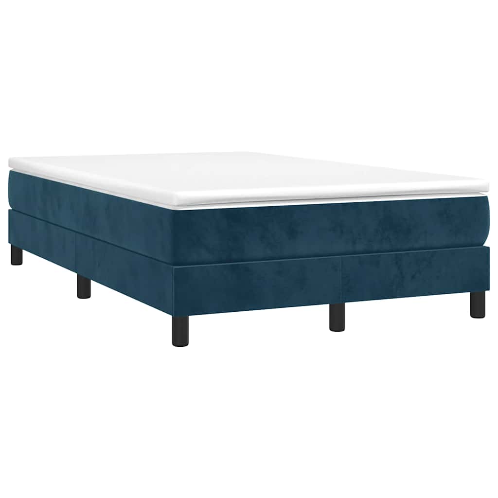 Sommier à lattes de lit et matelas bleu foncé 120x190cm velours - XIOS
