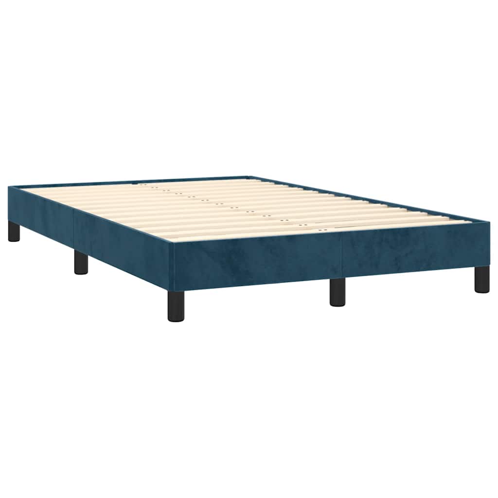 Sommier à lattes de lit et matelas bleu foncé 120x190cm velours - XIOS