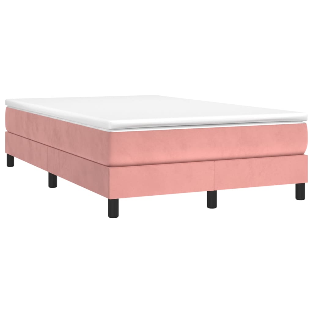 Sommier à lattes de lit avec matelas rose 120x190 cm velours - XIOS