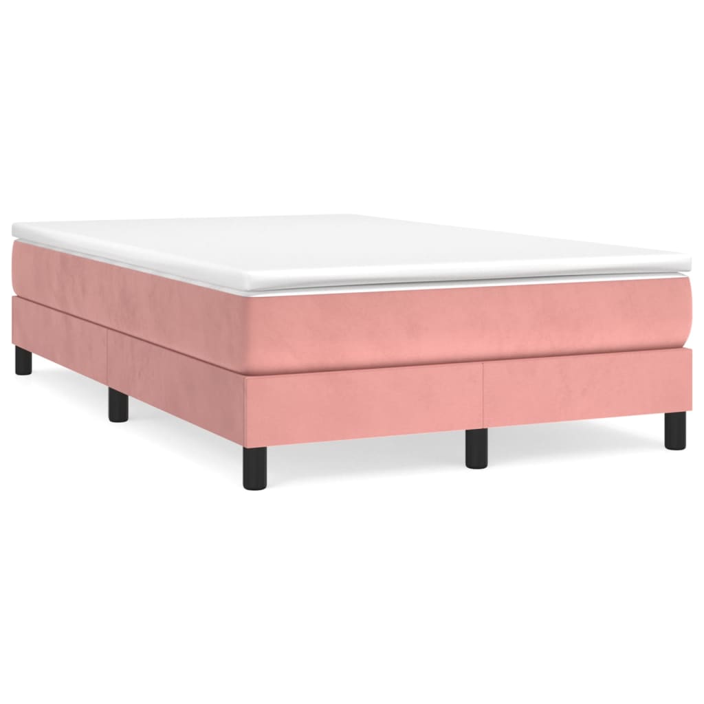 Sommier à lattes de lit avec matelas rose 120x190 cm velours - XIOS