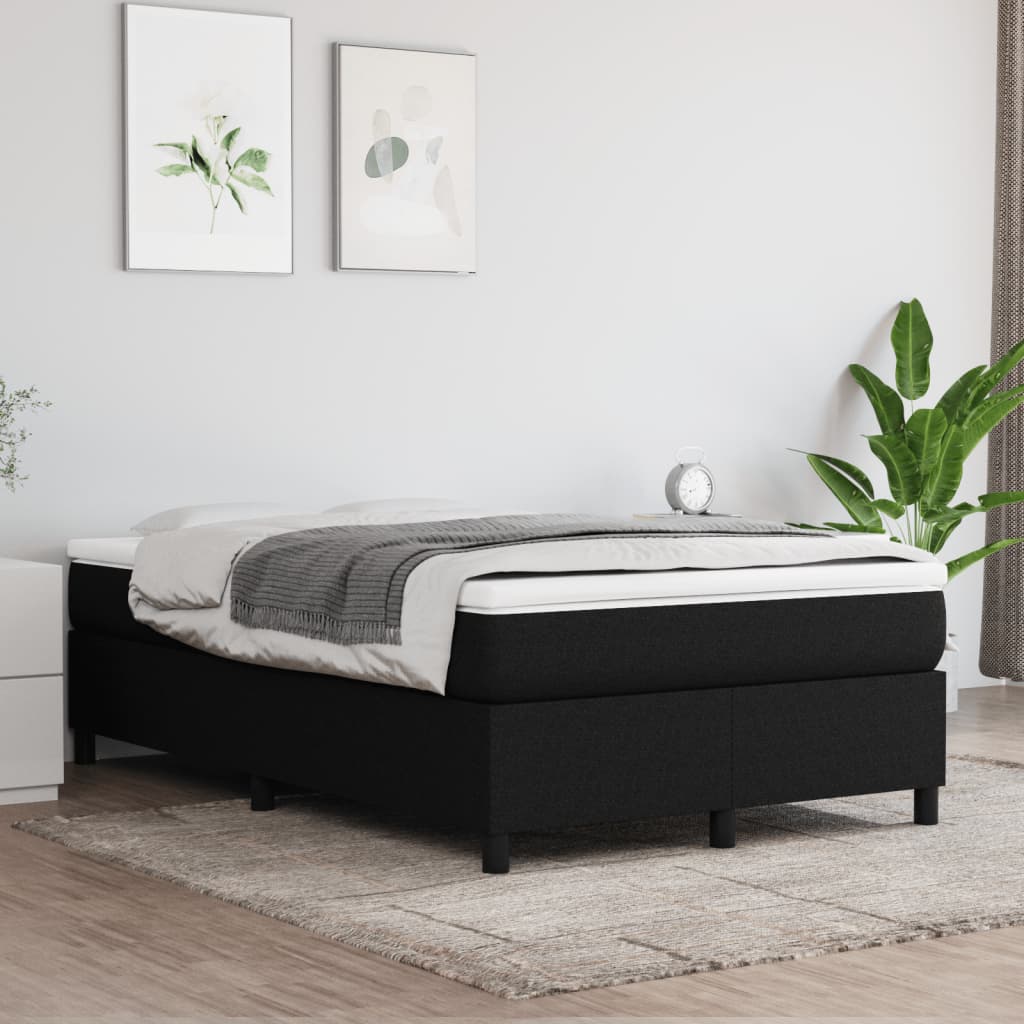 Sommier à lattes de lit avec matelas noir 120x190 cm tissu - XIOS