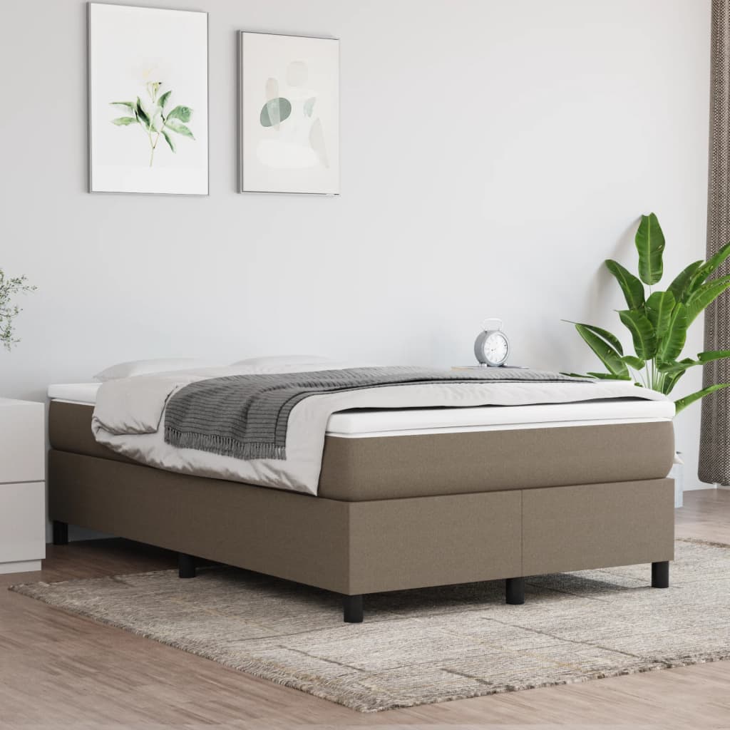 Sommier à lattes de lit avec matelas taupe 120x190 cm tissu - XIOS