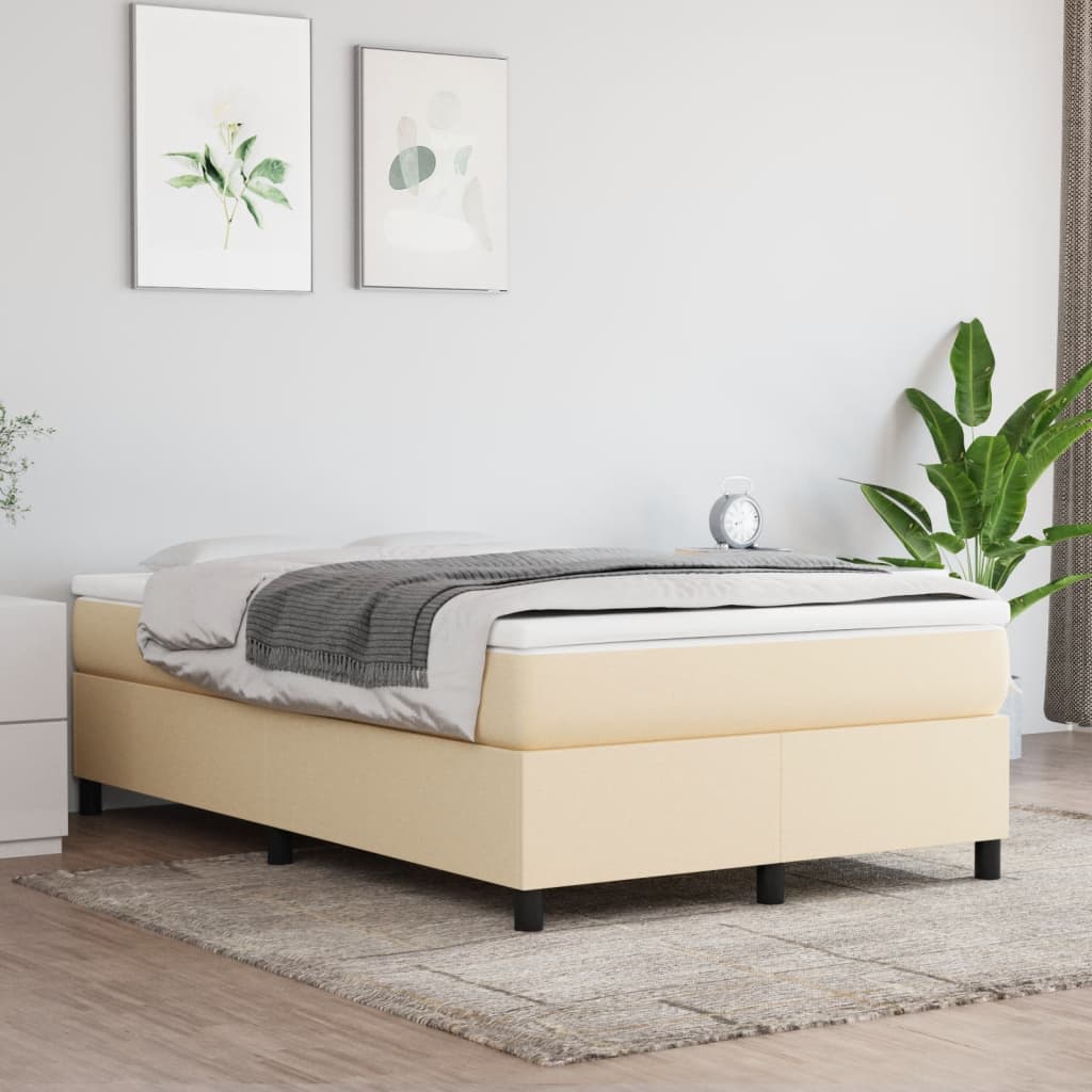 Sommier à lattes de lit avec matelas crème 120x190 cm tissu - XIOS