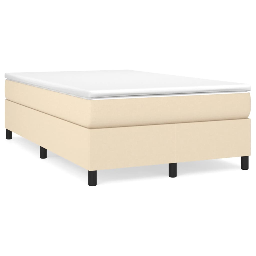 Sommier à lattes de lit avec matelas crème 120x190 cm tissu - XIOS