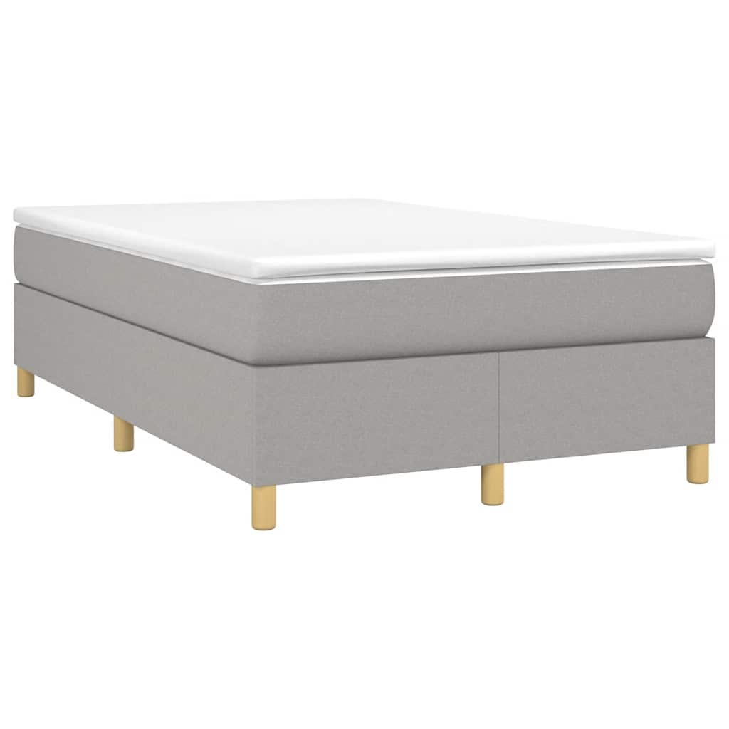 Sommier à lattes de lit et matelas gris clair 120x190 cm tissu - XIOS