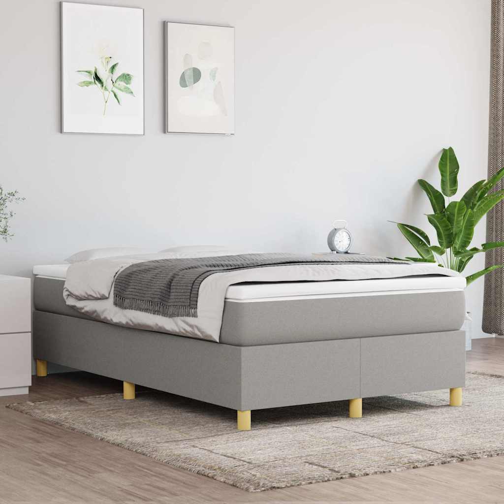 Sommier à lattes de lit et matelas gris clair 120x190 cm tissu - XIOS