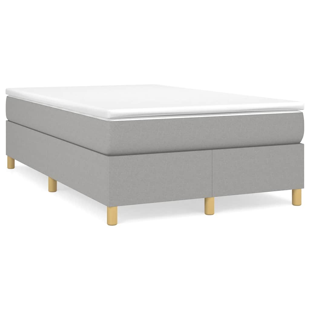 Sommier à lattes de lit et matelas gris clair 120x190 cm tissu - XIOS