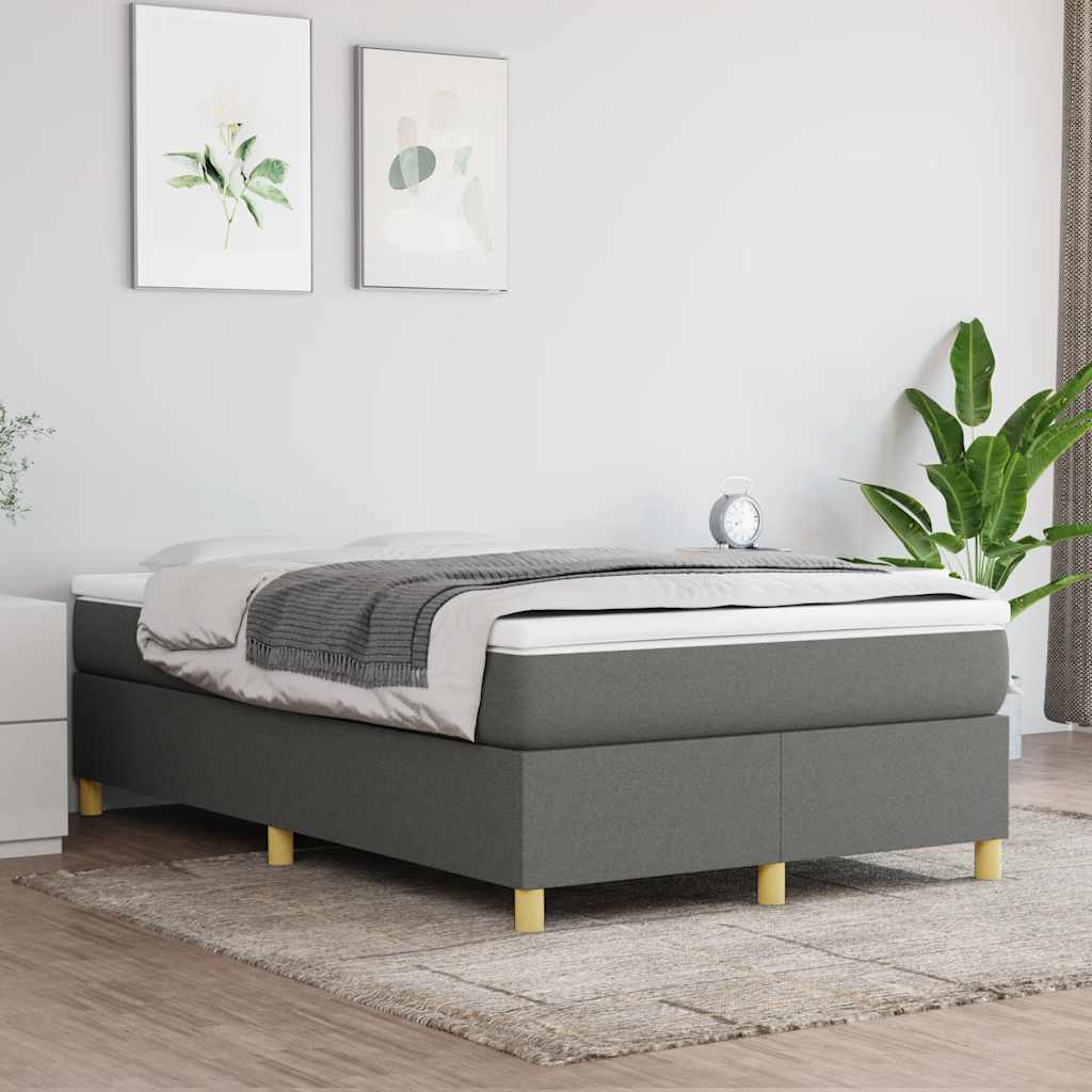 Sommier à lattes de lit avec matelas gris foncé 120x190cm tissu - XIOS
