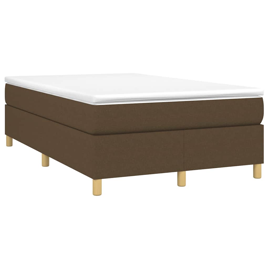 Sommier à lattes de lit et matelas marron foncé 120x190cm tissu - XIOS