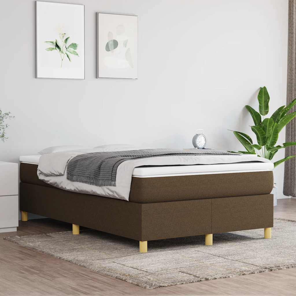 Sommier à lattes de lit et matelas marron foncé 120x190cm tissu - XIOS