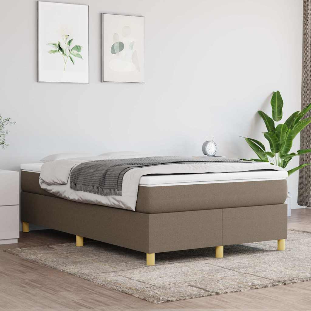 Sommier à lattes de lit avec matelas taupe 120x190 cm tissu - XIOS