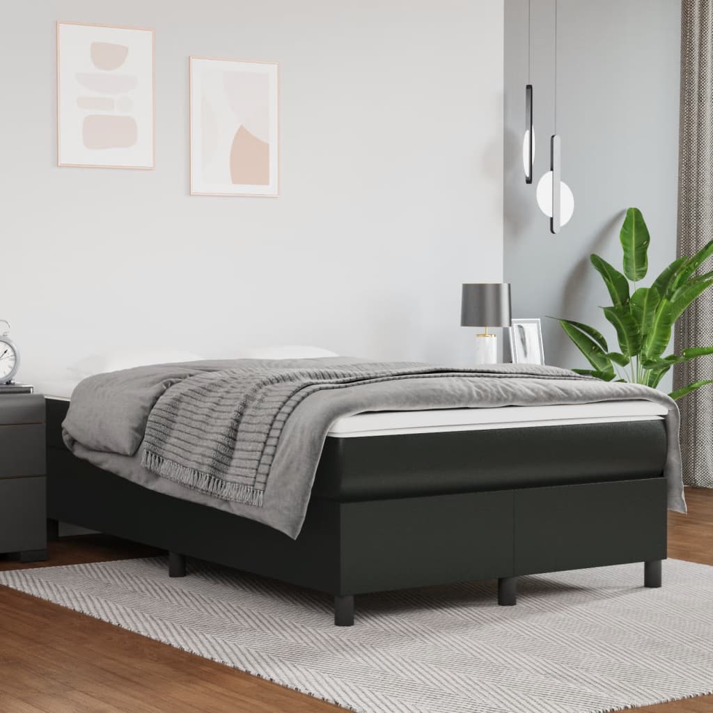 Sommier à lattes de lit avec matelas noir 120x190 cm similicuir - XIOS