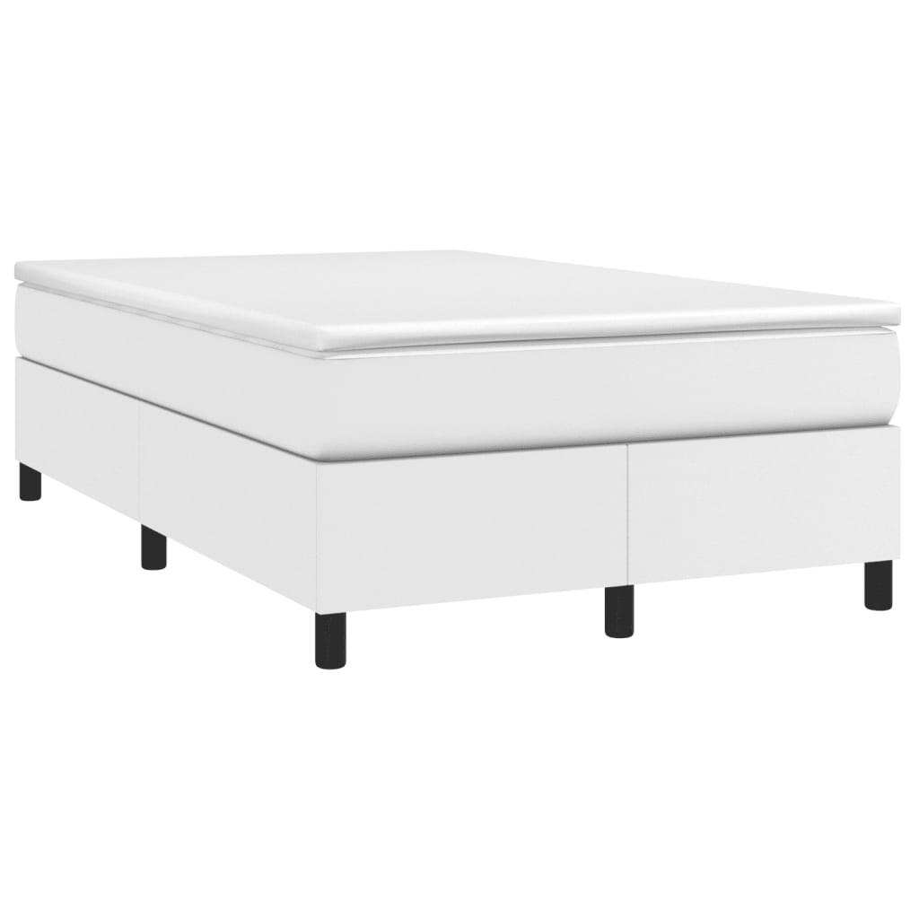 Sommier à lattes de lit avec matelas blanc 120x190cm similicuir - XIOS