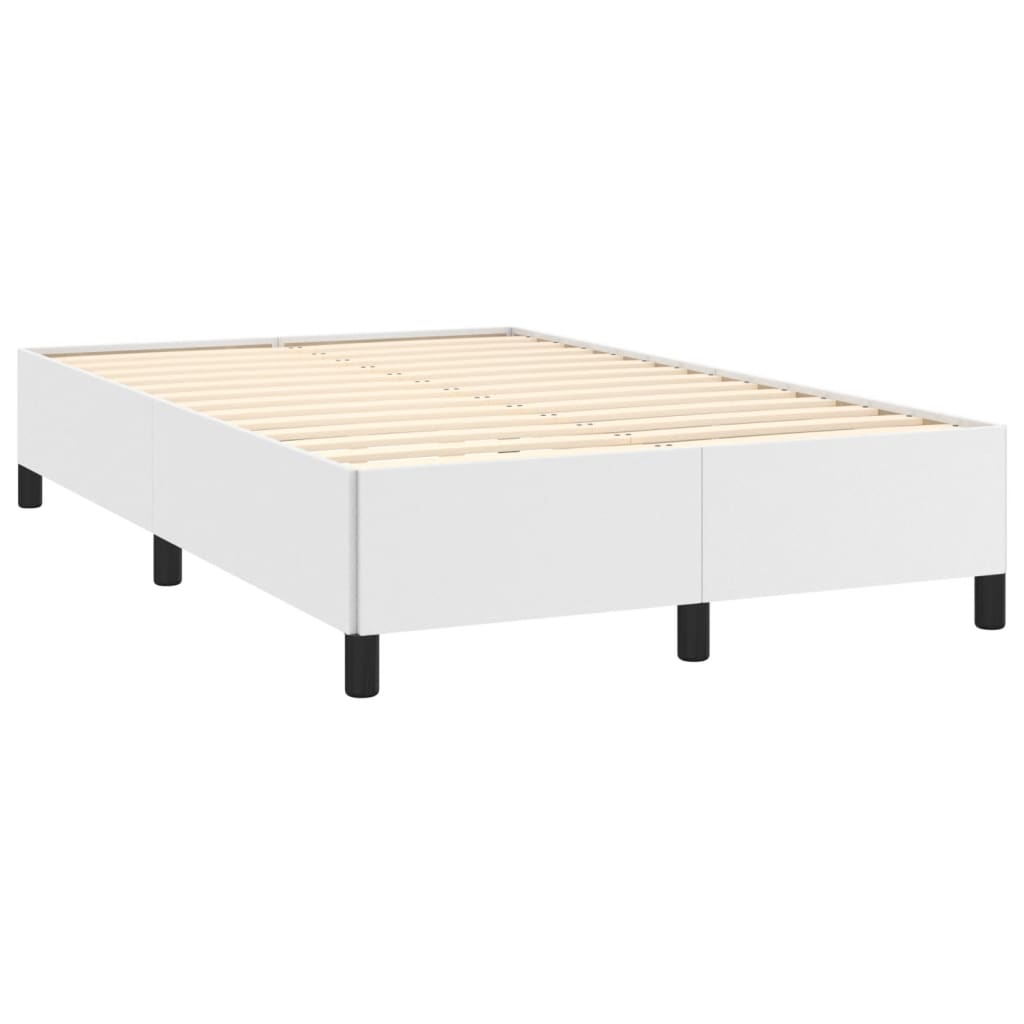 Sommier à lattes de lit avec matelas blanc 120x190cm similicuir - XIOS