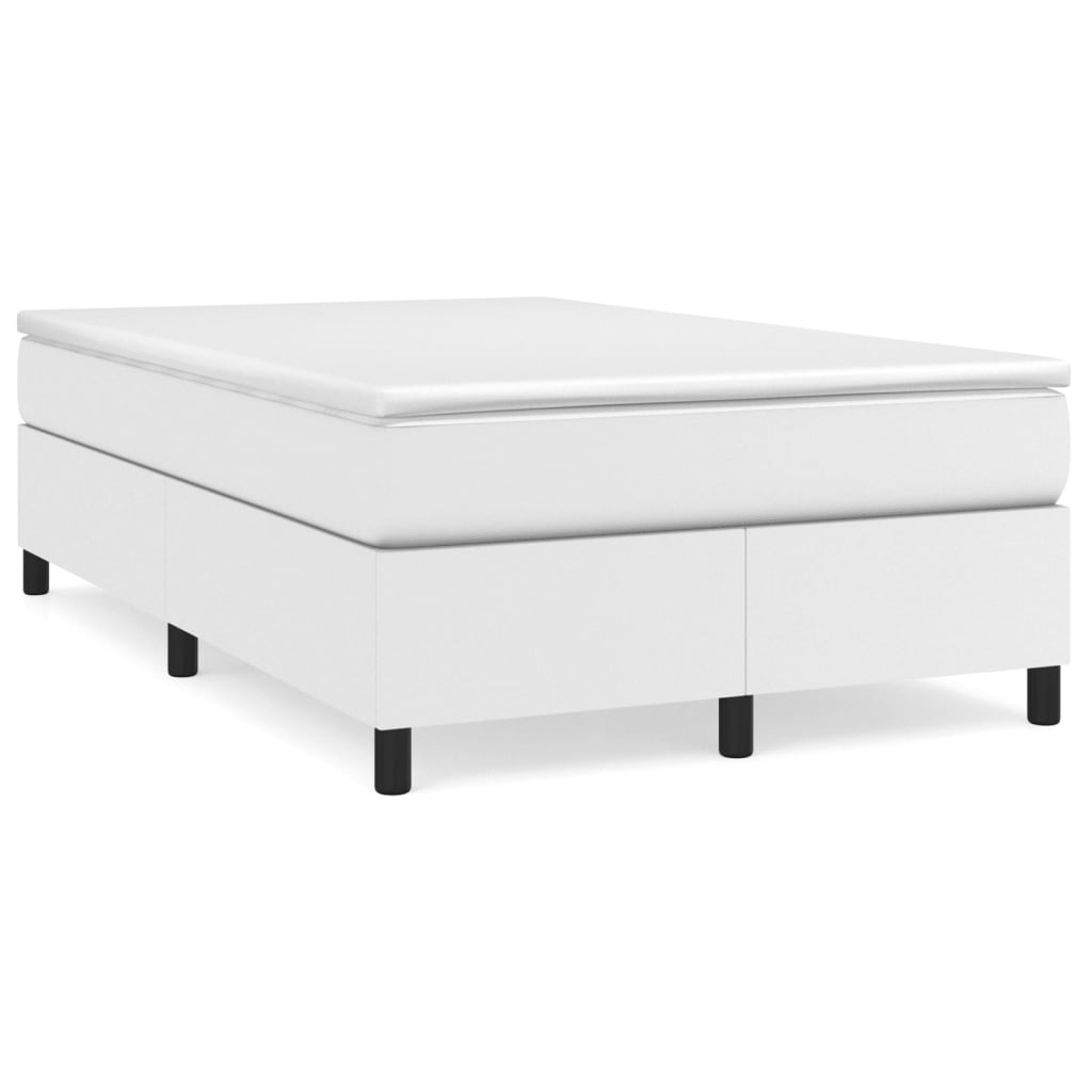 Sommier à lattes de lit avec matelas blanc 120x190cm similicuir - XIOS