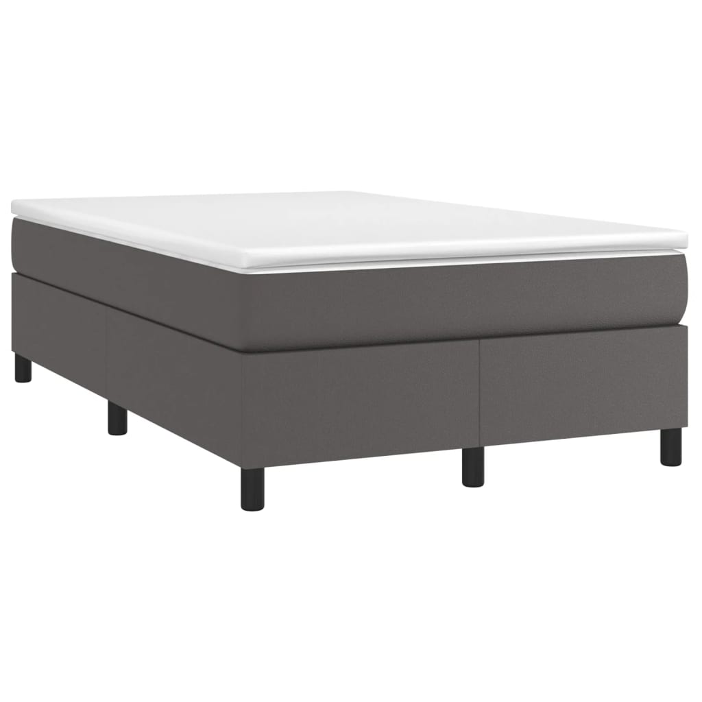 Sommier à lattes de lit avec matelas gris 120x190 cm similicuir - XIOS