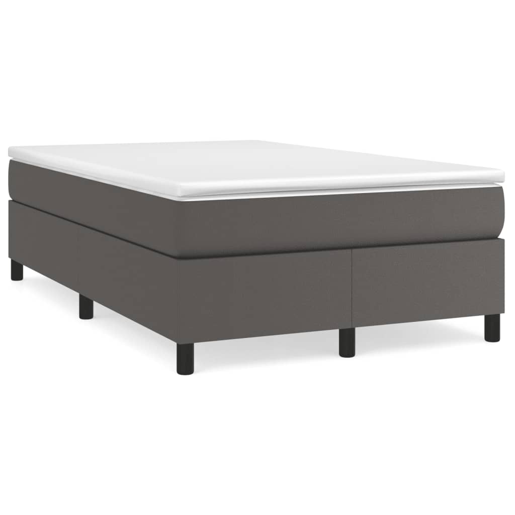 Sommier à lattes de lit avec matelas gris 120x190 cm similicuir - XIOS
