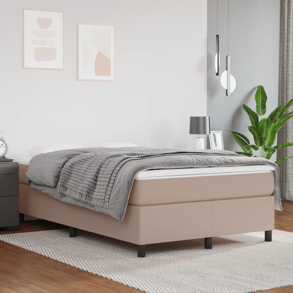 Sommier à lattes de lit matelas cappuccino 120x190cm similicuir - XIOS
