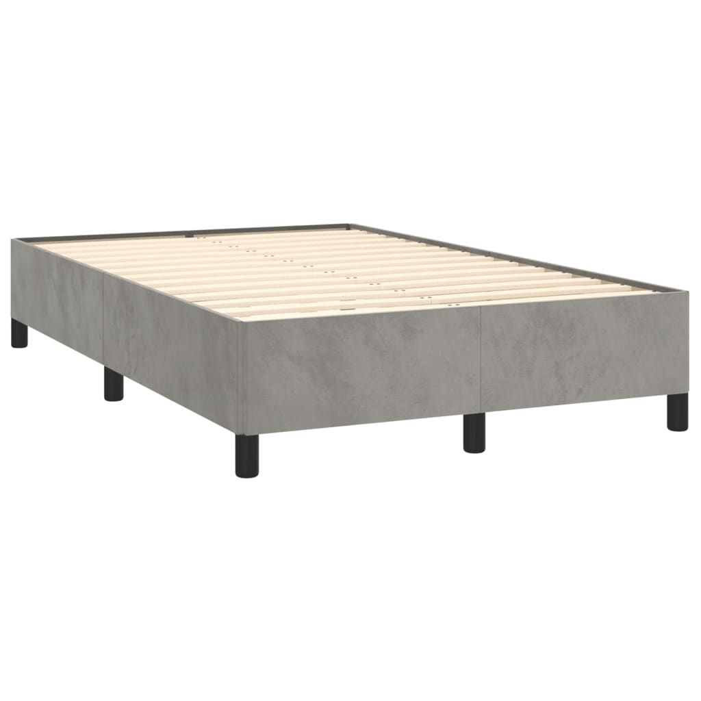 Sommier à lattes de lit et matelas gris clair 120x190cm velours - XIOS