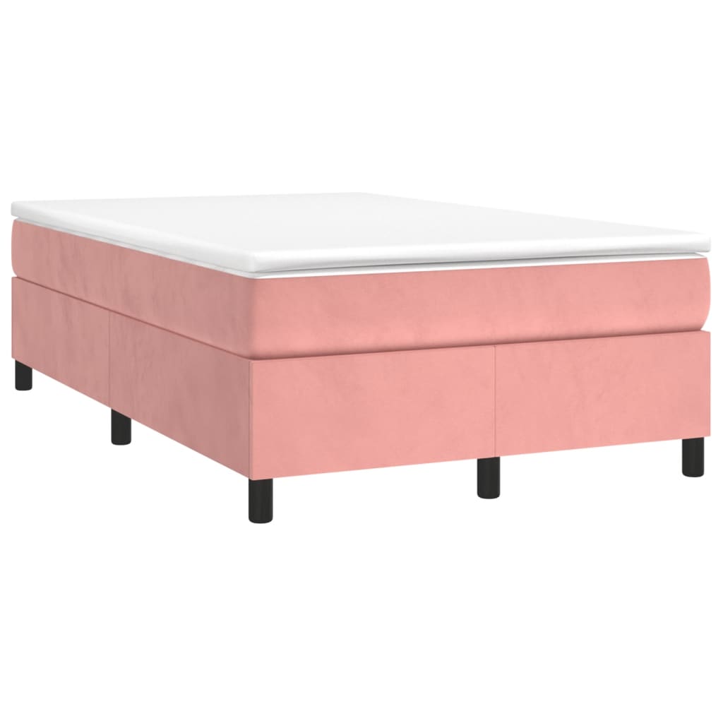Sommier à lattes de lit avec matelas rose 120x190 cm velours - XIOS