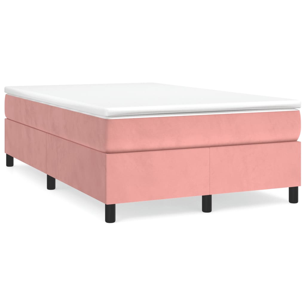 Sommier à lattes de lit avec matelas rose 120x190 cm velours - XIOS
