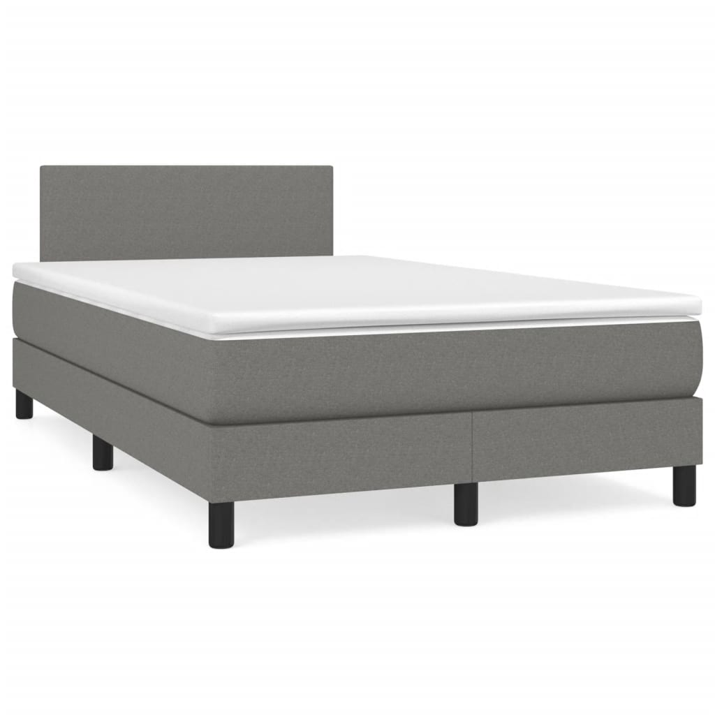 Sommier à lattes de lit avec matelas gris foncé 120x190cm tissu - XIOS