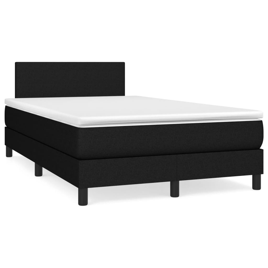 Sommier à lattes de lit avec matelas noir 120x190 cm tissu - XIOS