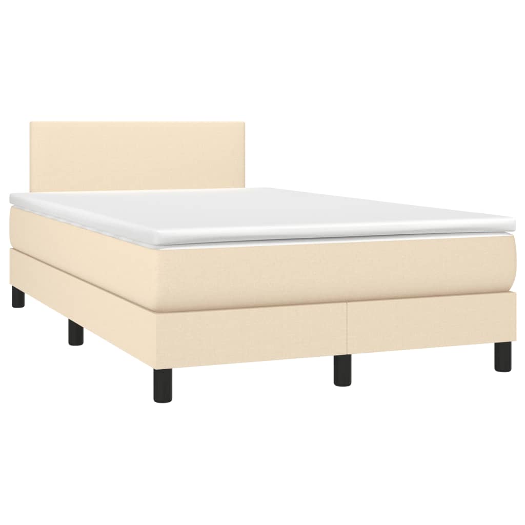 Sommier à lattes de lit avec matelas crème 120x190 cm tissu - XIOS