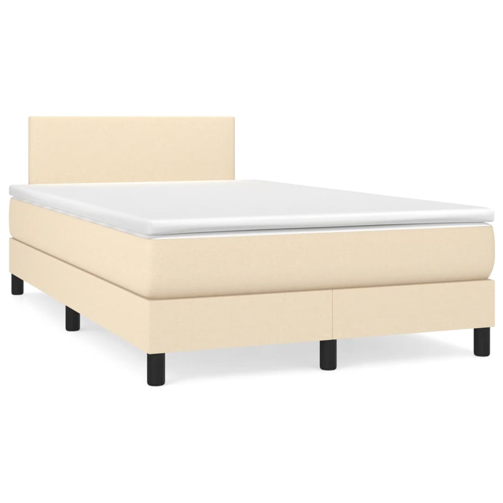 Sommier à lattes de lit avec matelas crème 120x190 cm tissu - XIOS