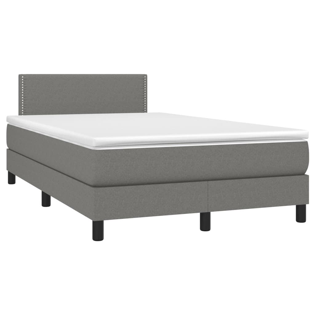 Sommier à lattes de lit avec matelas gris foncé 120x190cm tissu - XIOS