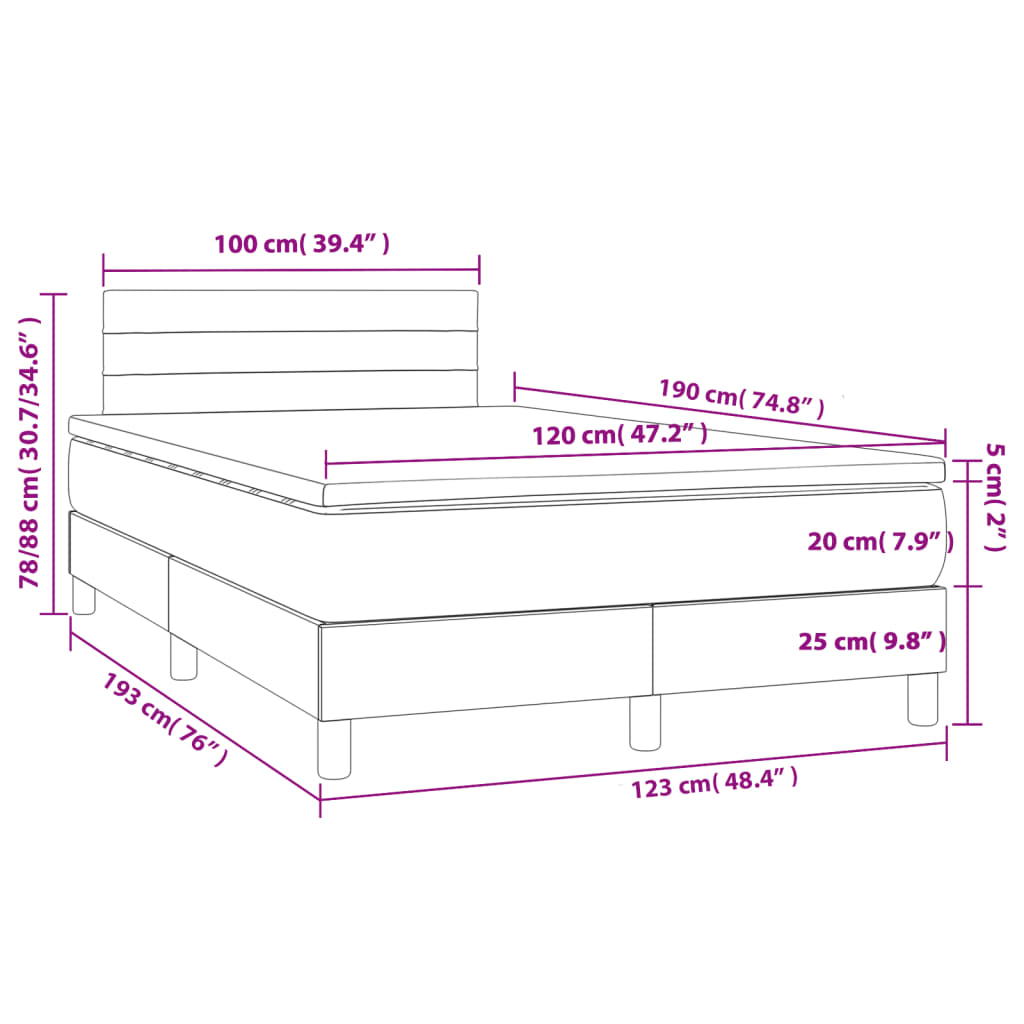 Sommier à lattes de lit avec matelas noir 120x190 cm tissu - XIOS