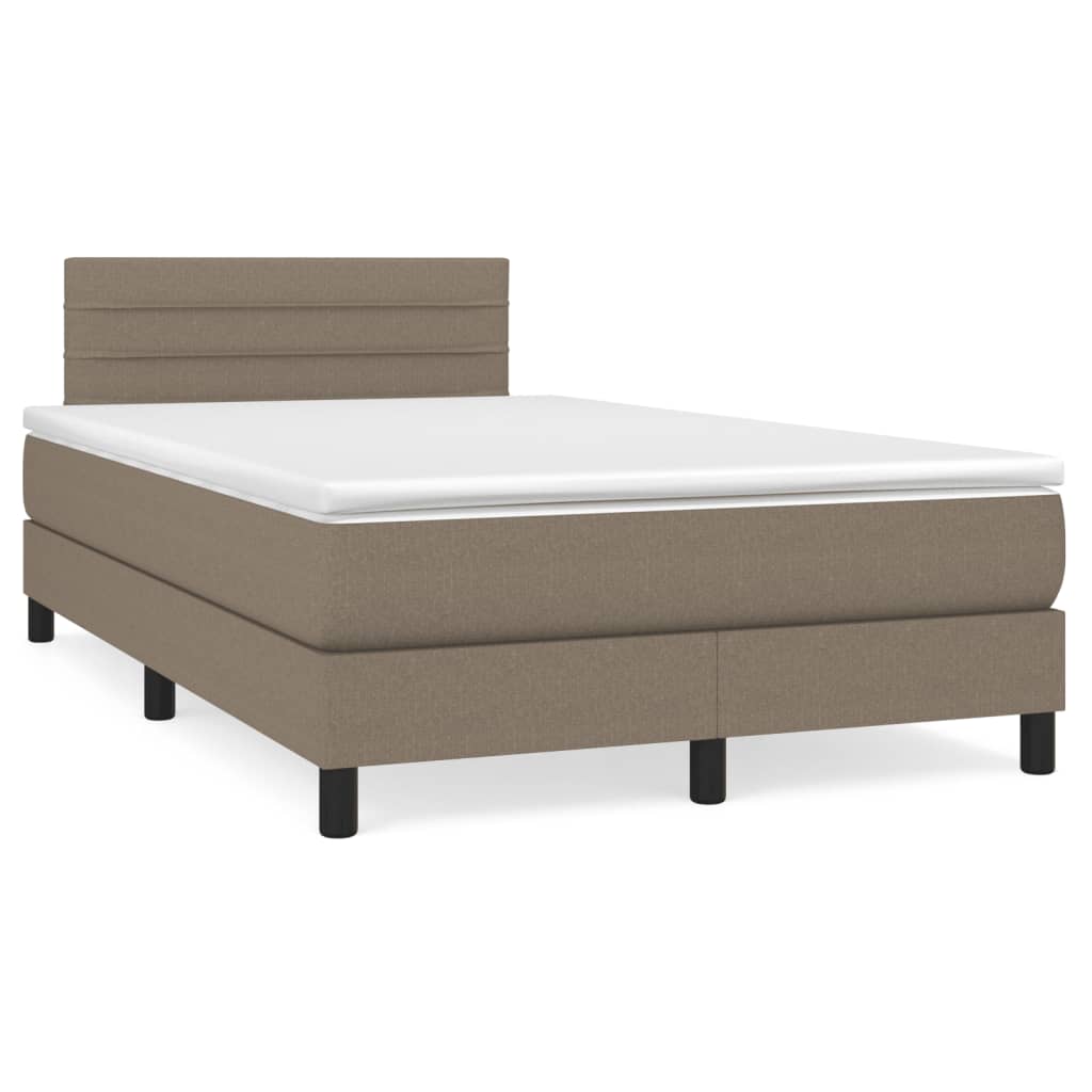 Sommier à lattes de lit avec matelas taupe 120x190 cm tissu - XIOS