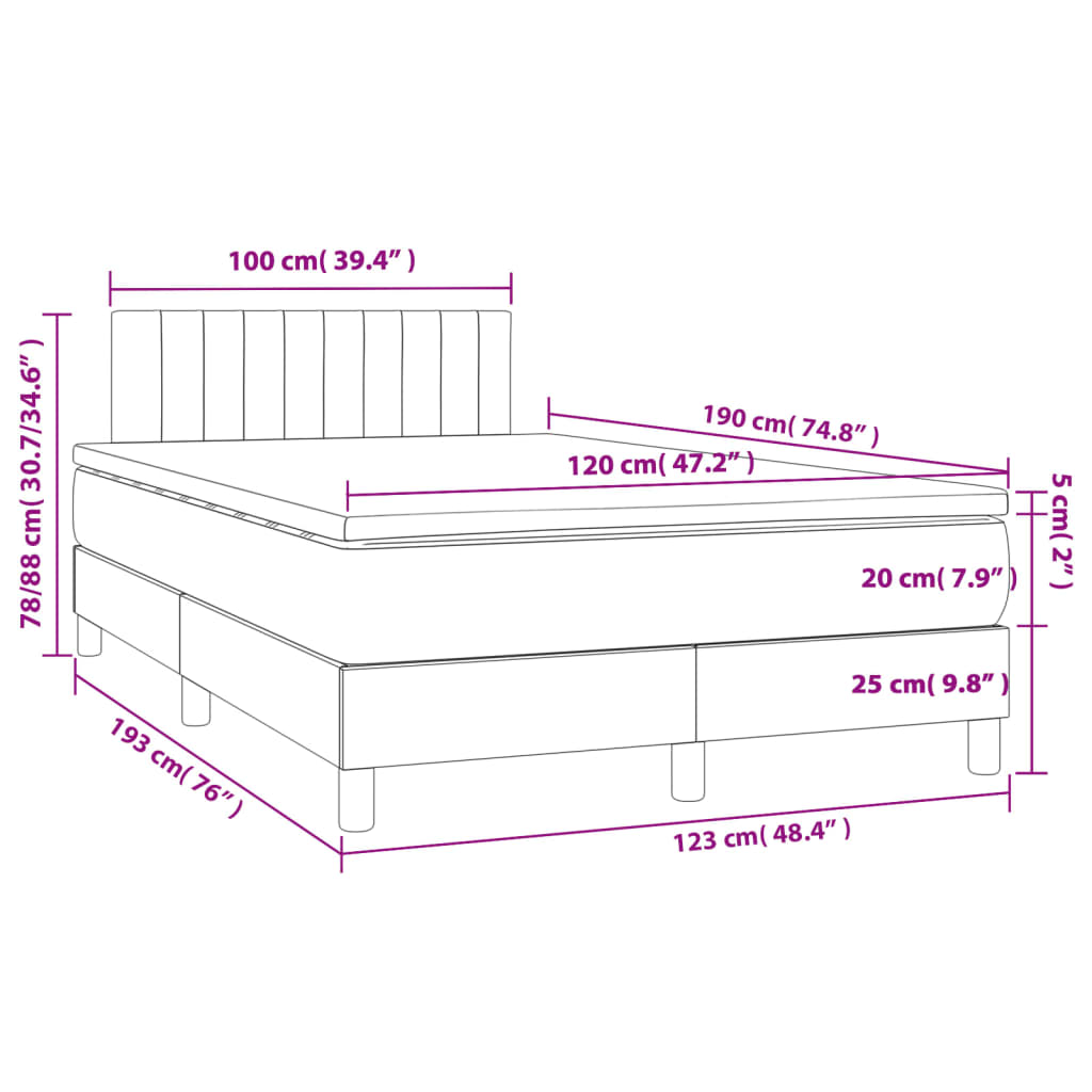 Sommier à lattes de lit avec matelas taupe 120x190 cm tissu - XIOS