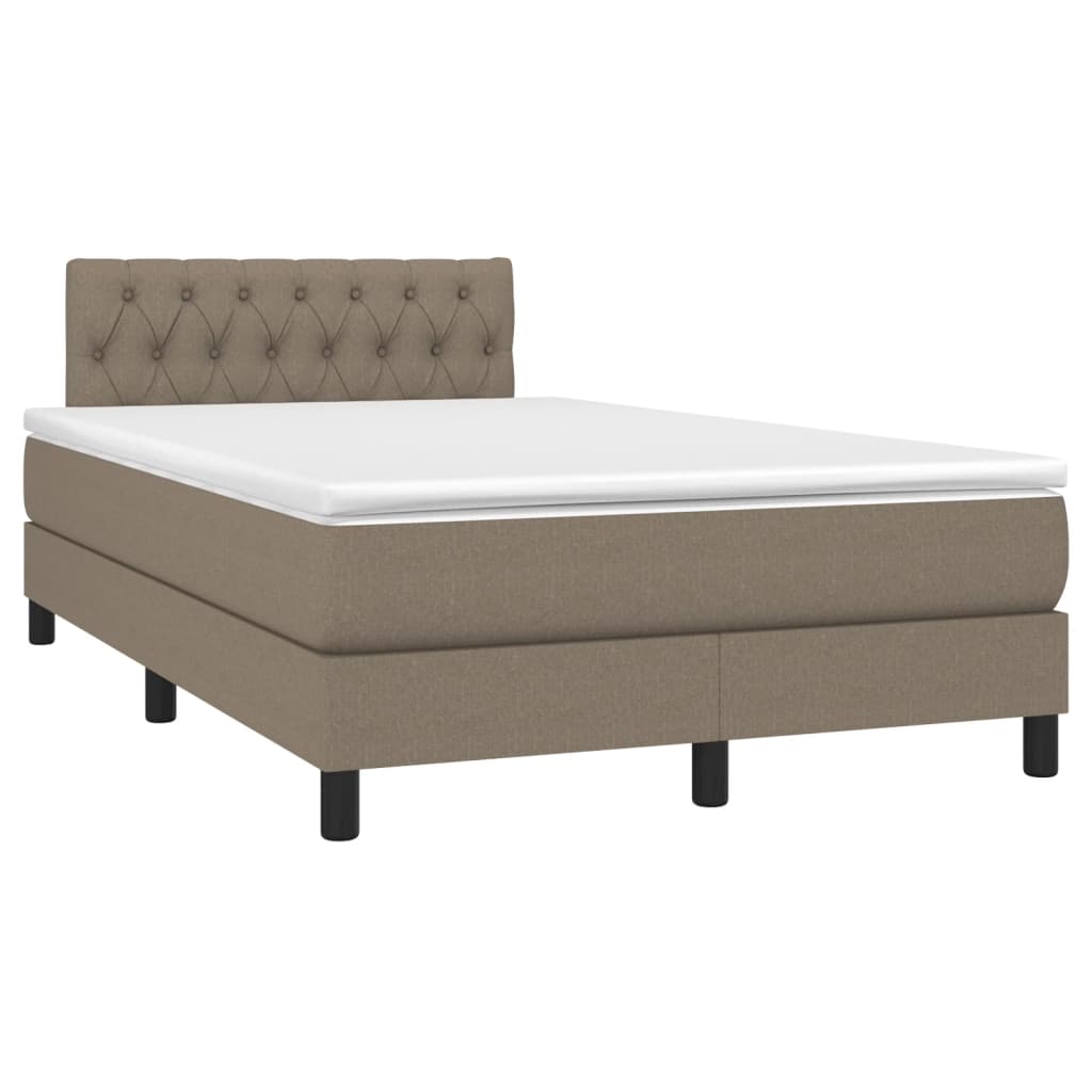 Sommier à lattes de lit avec matelas taupe 120x190 cm tissu - XIOS